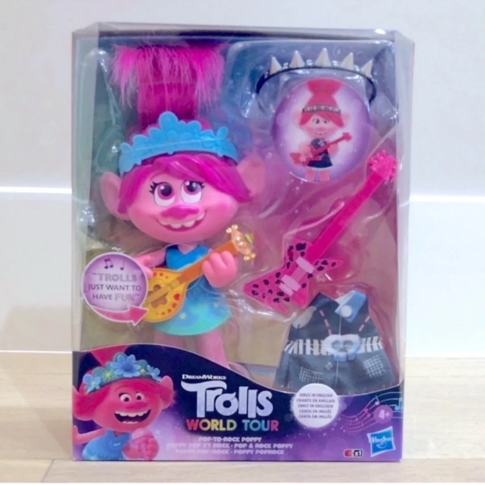 New Dream Works Trolls World Tour Pop-to-Rock Poppy by Hasbro